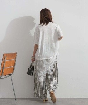 2605142 レースヘムレイヤードカットソー white