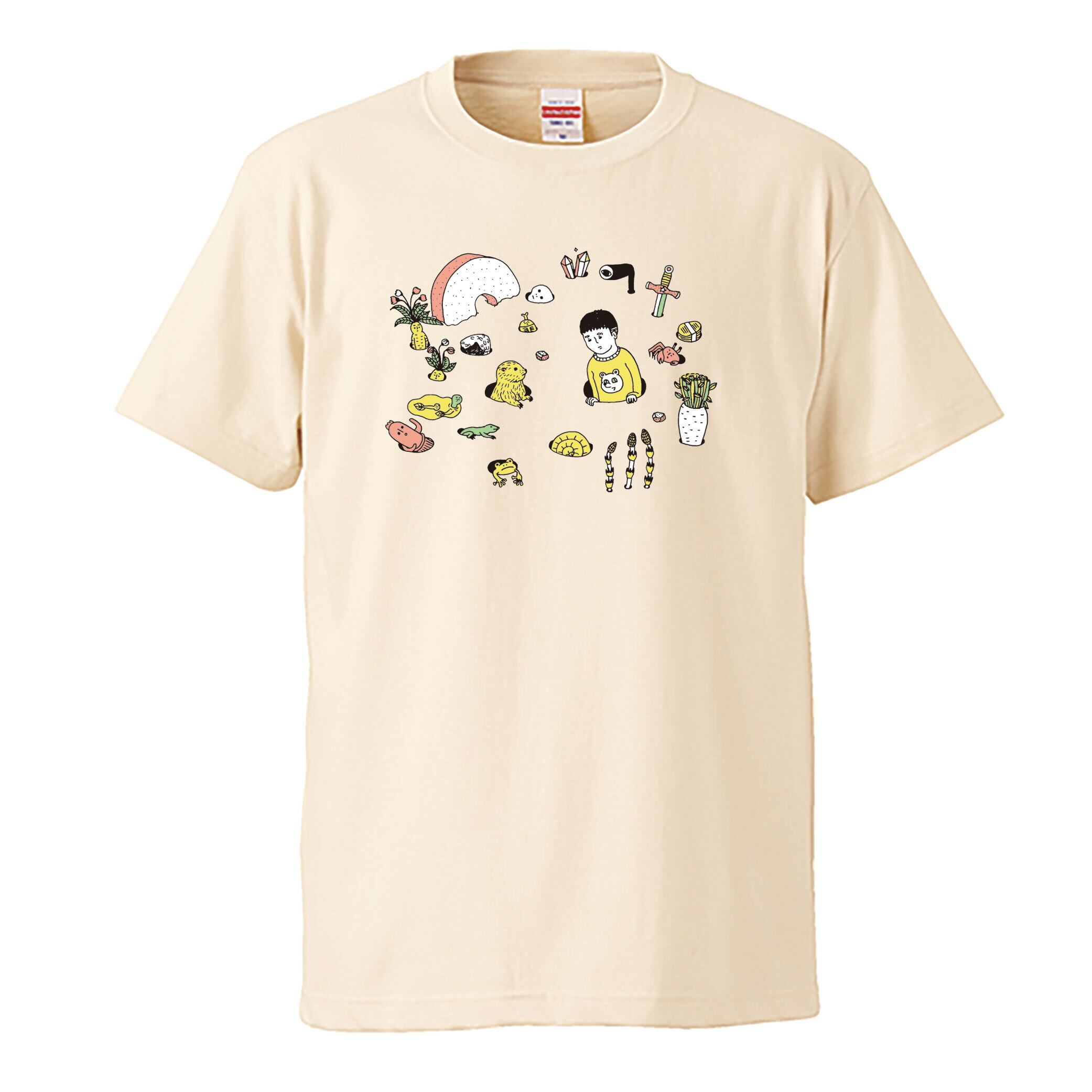 春 / Tシャツ / OKAME /  - NATURAL/LIGHTBLUE/PINK -