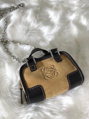 LOEWE ロエベ アナグラム スエード×レザー ミニアマソナ マイクロ ミニ  