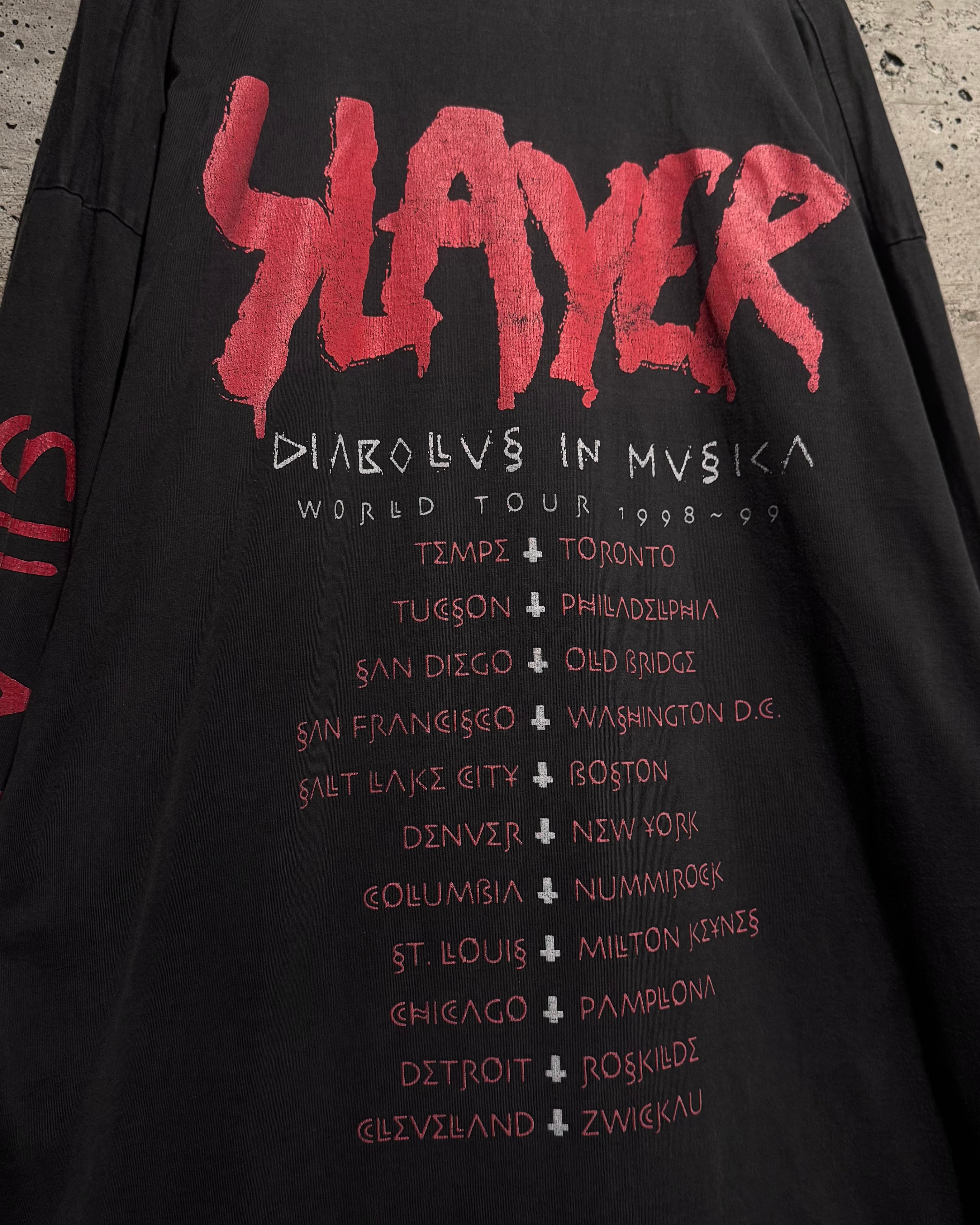 Caka】90's “SLAYER” “Diabolus in Musica” World Tour Vintage L/S T