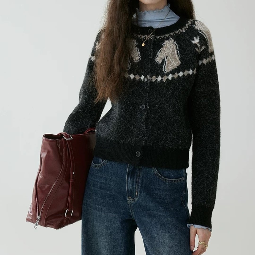 ポニーデザインカーディガン F3945