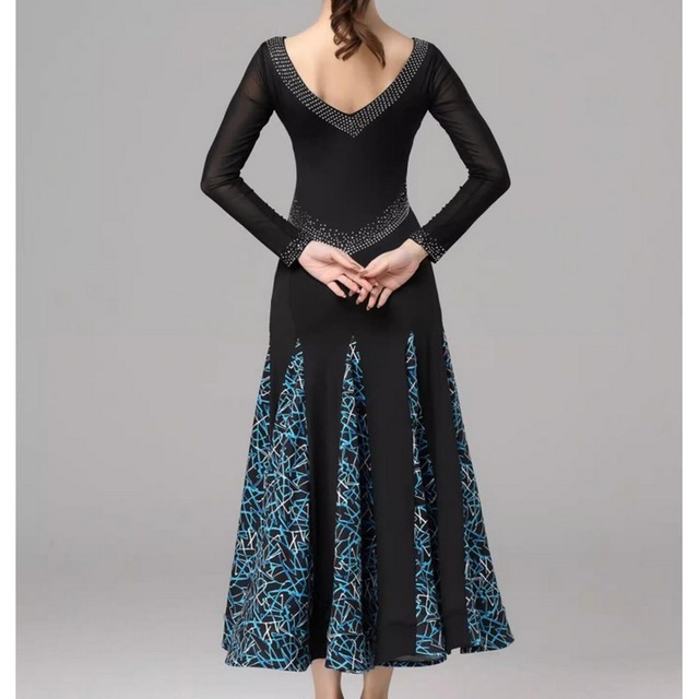 Vネックラインストーンデザイン スタンダードドレス, ds0090