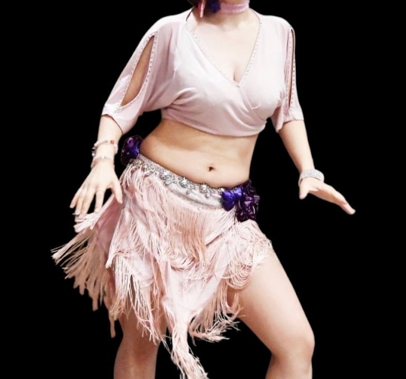 ベリーダンスドラムソロ V ネックダンス服サルササンバ衣装プラス
