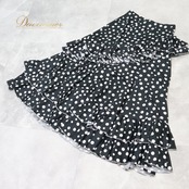 フラメンコ 衣装 ICHIOKU イチオク ファルダ スカート ブラック系 ホワイト系 黒 白 水玉 ドット ボランテ フリル 伸縮 ストレッチ ダンス パーティ 発表会 かわいい 華やか 踊り 舞台 ステージ かわいい 華やか レディース