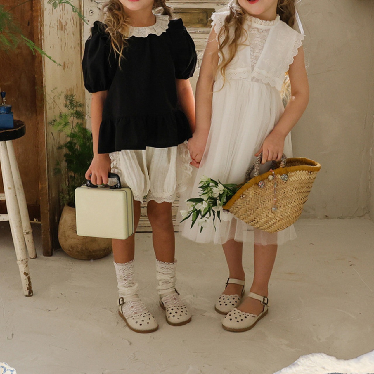 夏フリル付きレトロブラウス