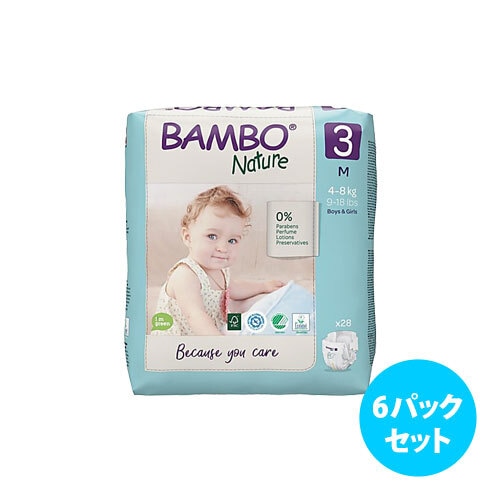 [6パックセット]Bambo Nature紙おむつ (サイズ3)