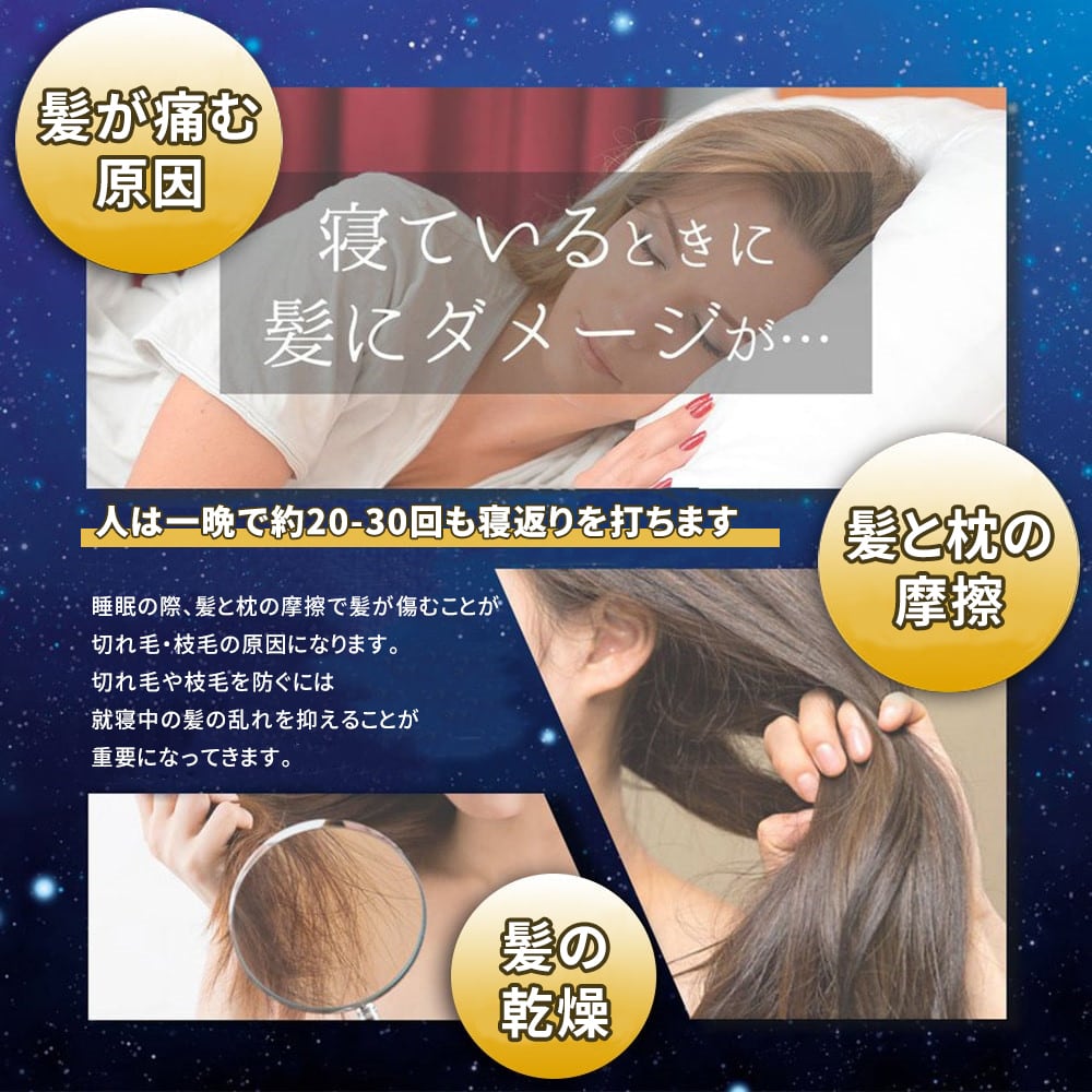 ナイトキャップ シルク100％ 枝毛防止 保湿美髪 ロングヘア対応  産後 妊婦