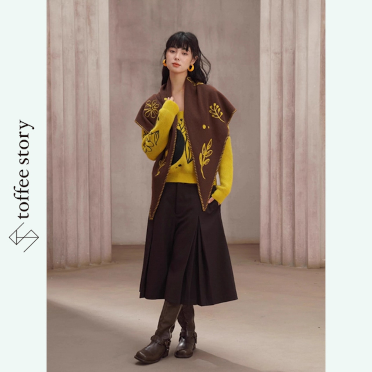 静寂の庭を歩く影のプリーツキュロット《C0257》