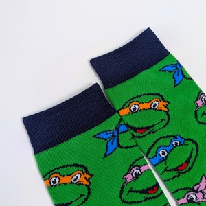 ♧【 crew socks / クルーソックス 】『 Teenage Mutant Ninja Turtles / タートルズ 』 靴下 / ソックス〚アメリカン雑貨 アメトイ〛
