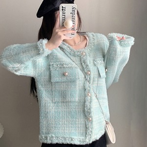 ツイード風 ジャケット レディース 秋冬 韓国 アウター おしゃれ きれいめ 大人 かわいい 通勤 ビジネス オフィス ラメ フォーマル 大人可愛い 大人女子