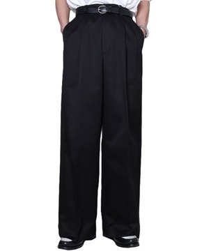 UNIVERSAL PRODUCTS. / 253-60502  2TUCK WIDE CHINO TROUSERS (BLACK)