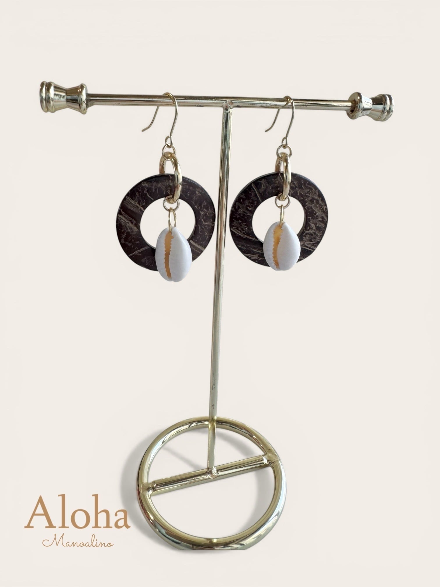15mm Natural stone×Plumeria earring(天然石×プルメリアピアス
