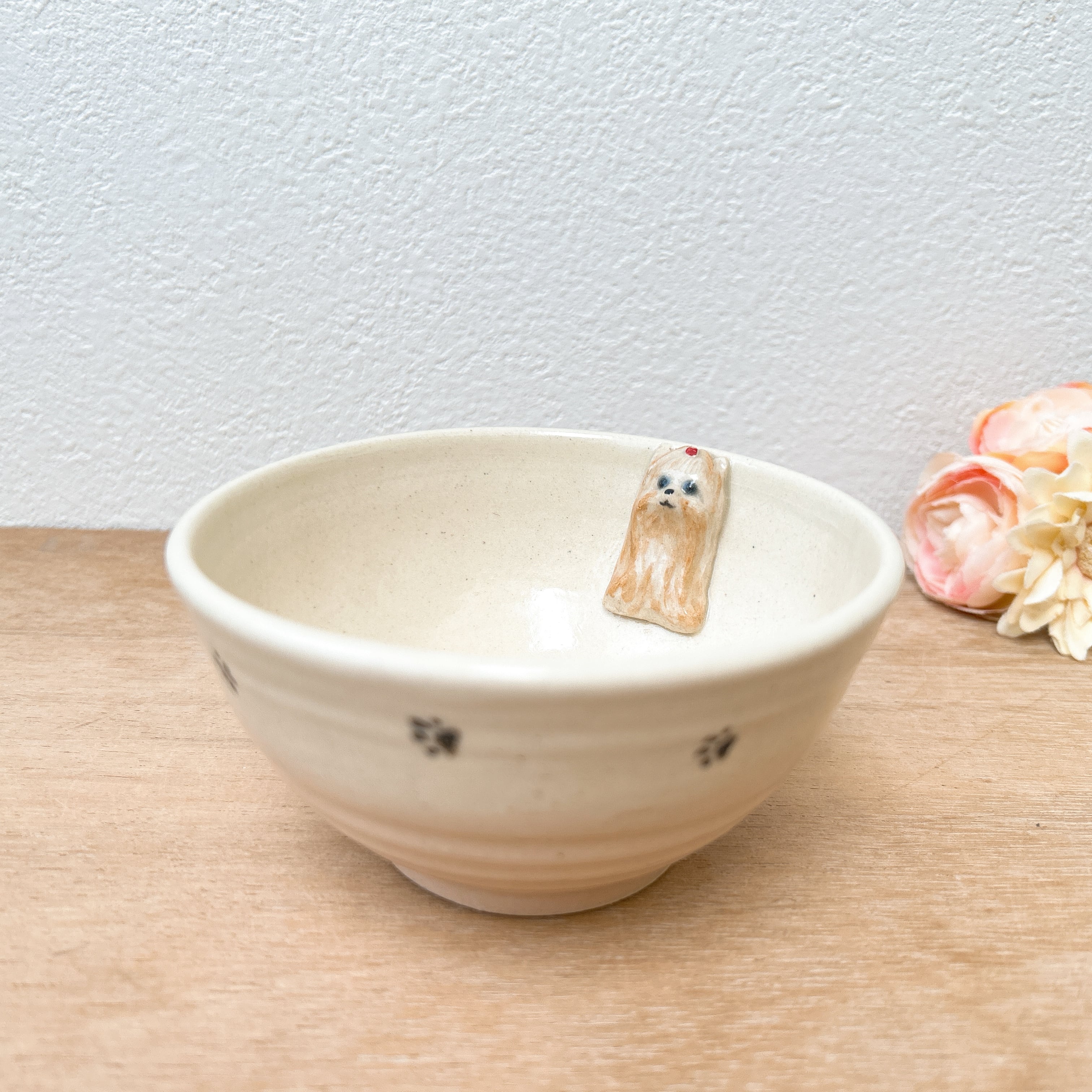 ヨークシャーテリアのお茶碗(ピンク)
