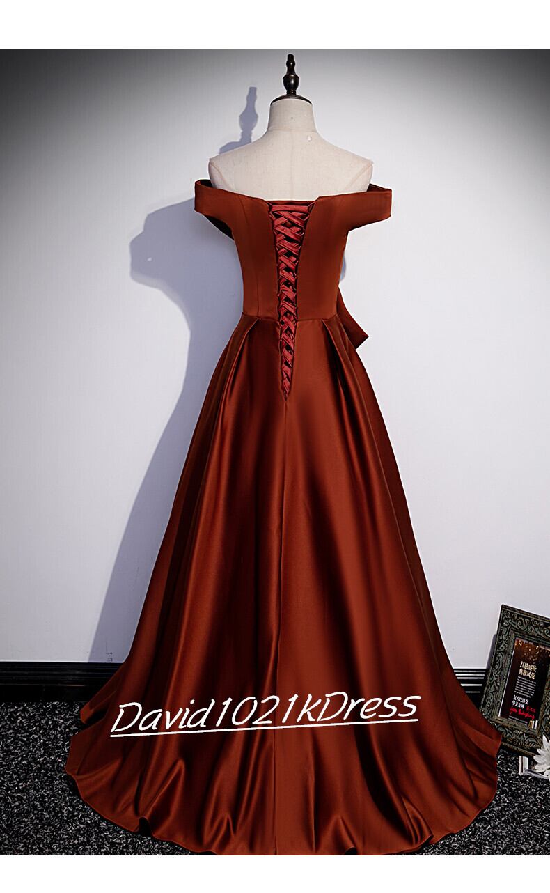 カラードレス テラコッタ色 オフショルダー 2次会 パーティー