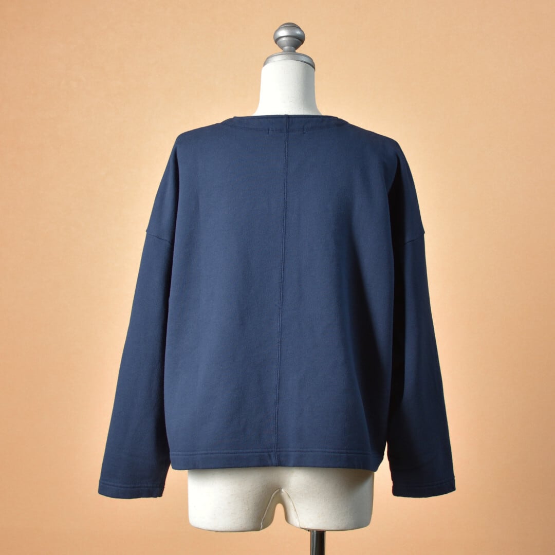 Fabrique en planete terre ファブリケアンプラネテール 裏毛オーバーサイズスナップカーディガン・ネイビー【送料無料】