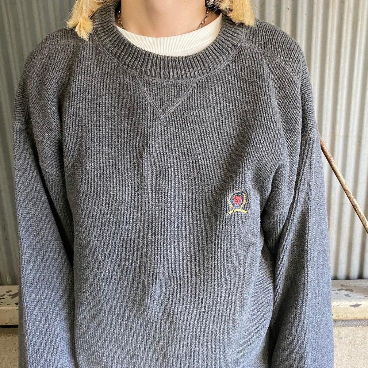 90年代 TOMMY HILFIGER トミーヒルフィガー コットンニットセーター