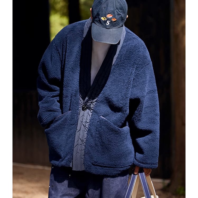 ★V-NECK CARDIGAN POLAR FLEECE COAT　　　A0508