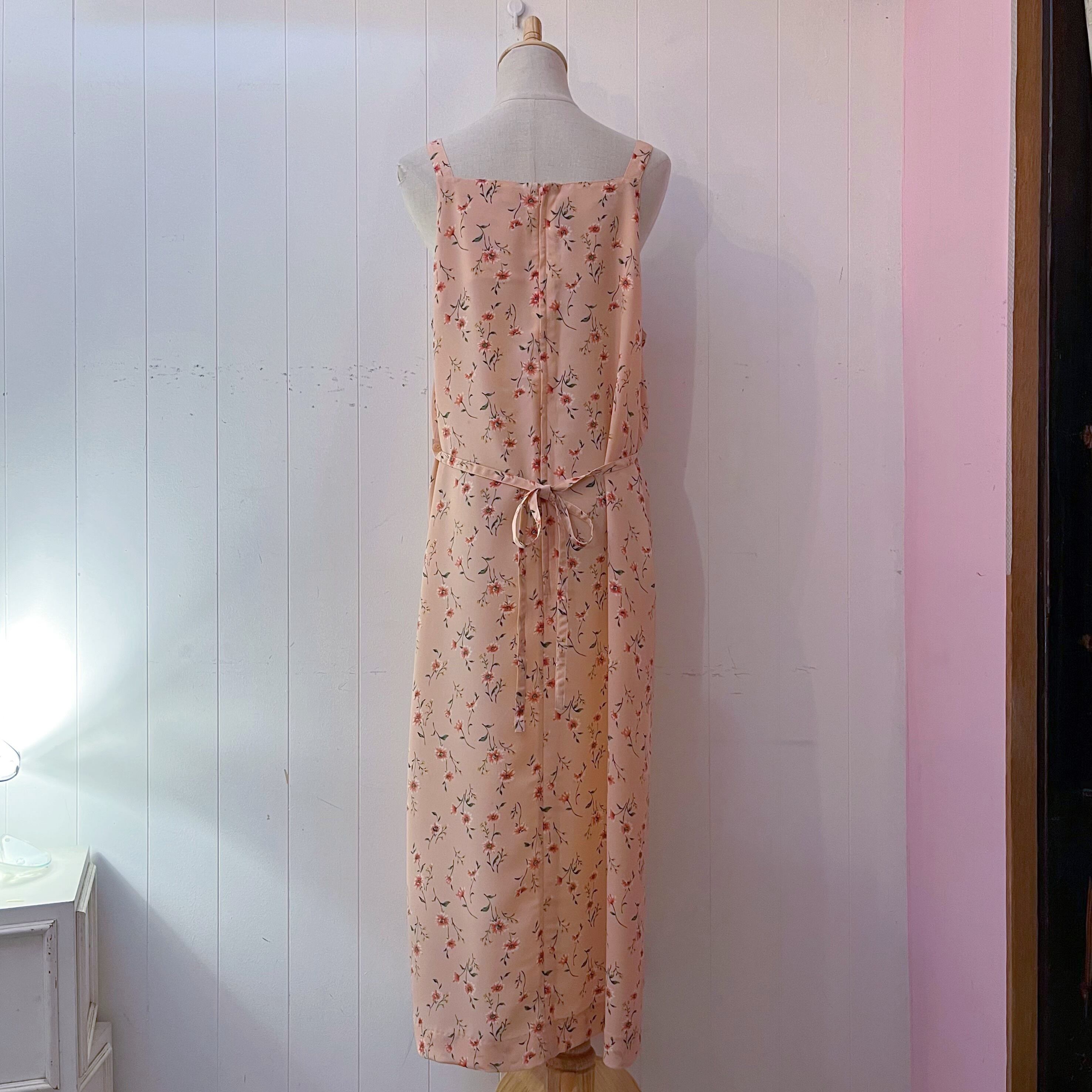 pink flower apron one-piece