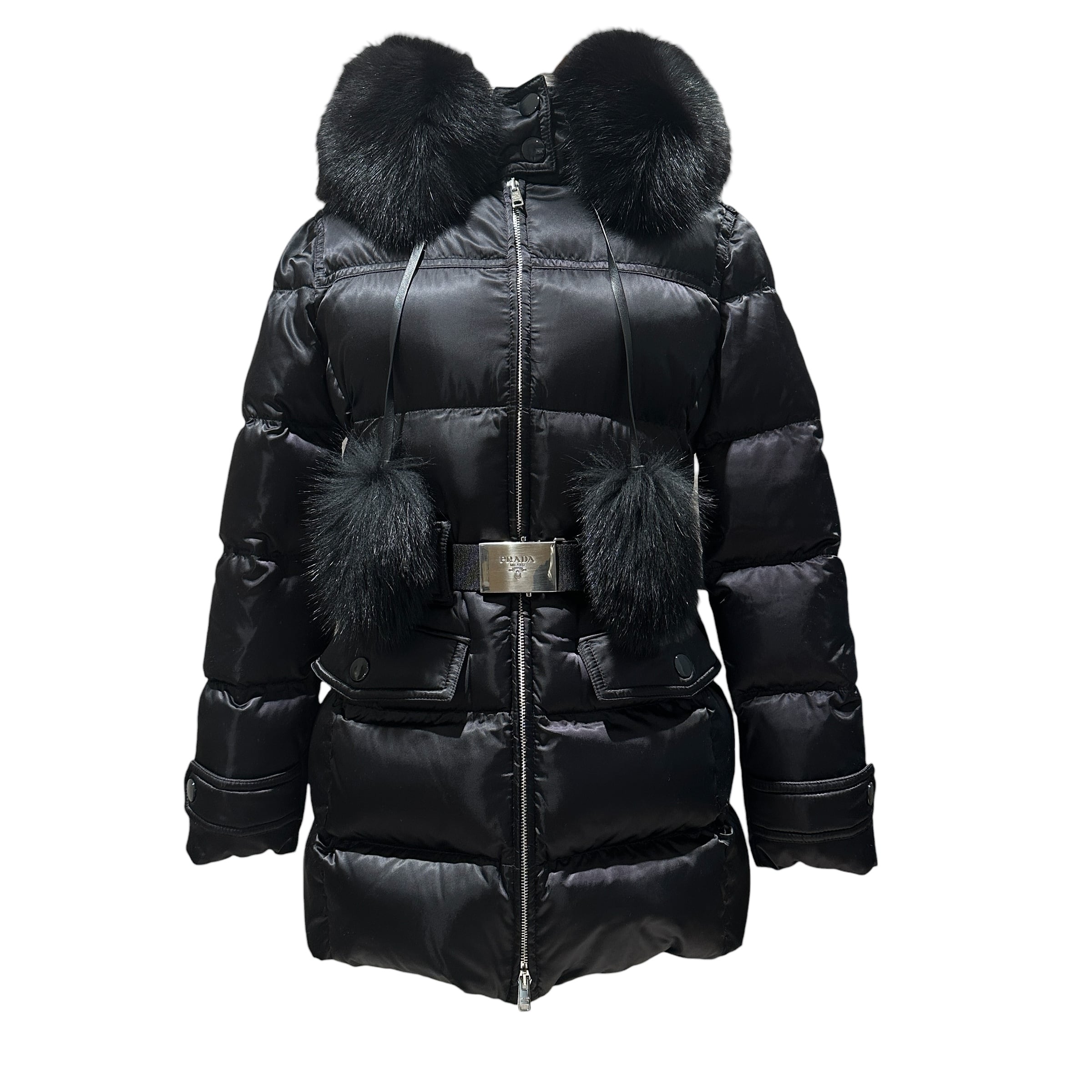 PRADA プラダ ダウンコート リアルファー #40(Mサイズ) 27159-202602