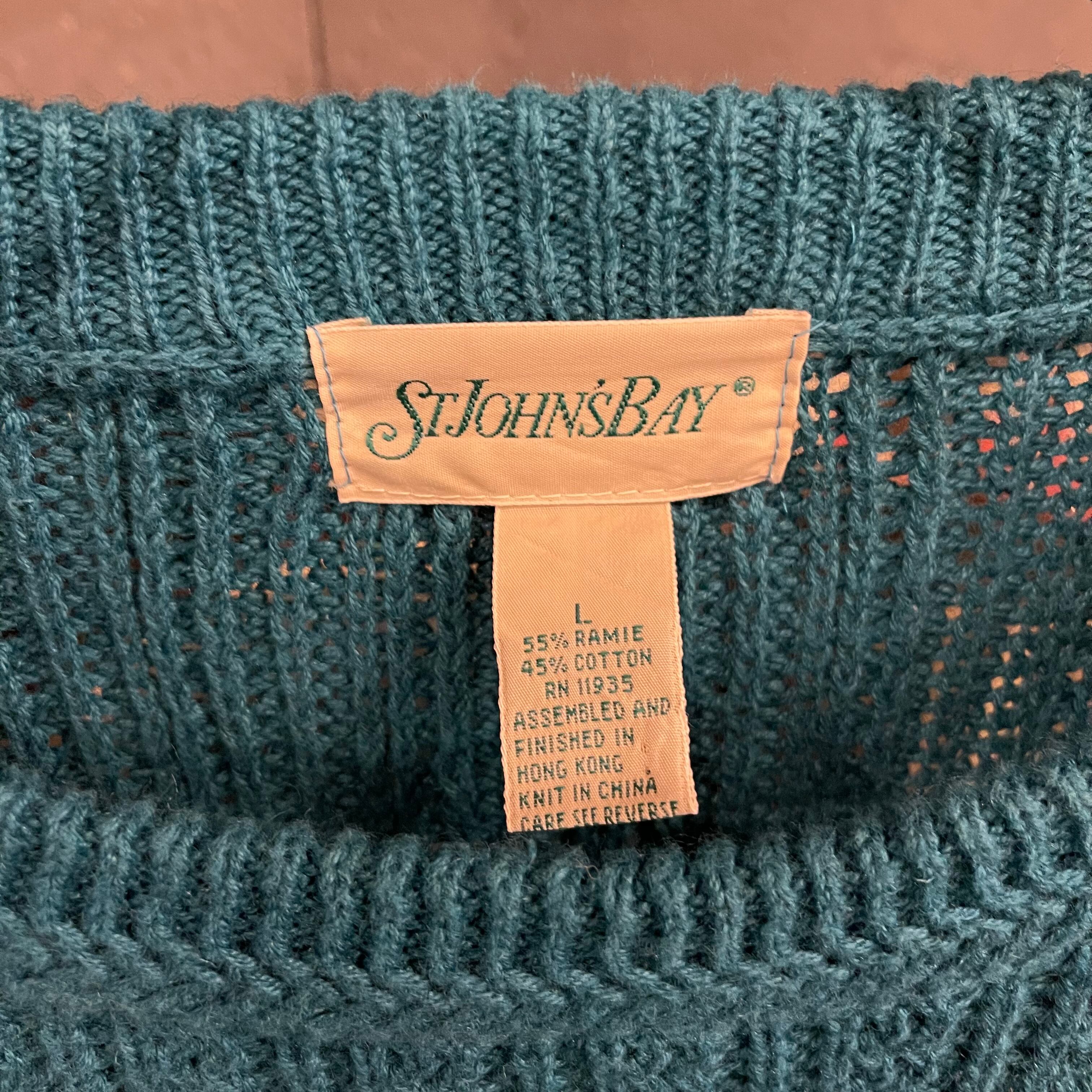 80s 90s ST JOHN'S BAY アクリル チャンキー ニット セーター メンズ レディース M / セントジョンズベイ JCペニー ヴィンテージ リブ編み main image 1