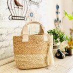 ピープルツリー　タッセル付きジュートバッグ　ナチュラル