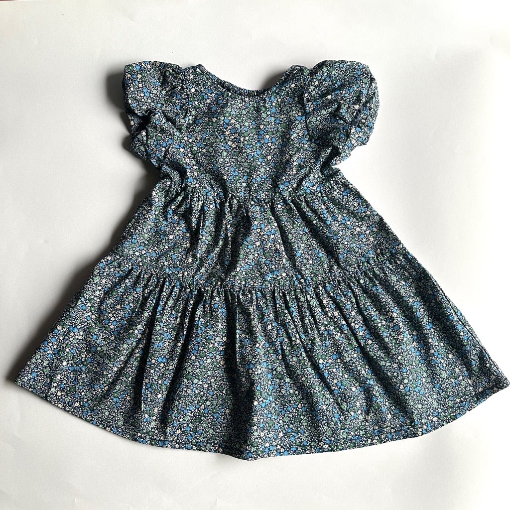 P/S Flower AOP Dress【100-140cm】Green