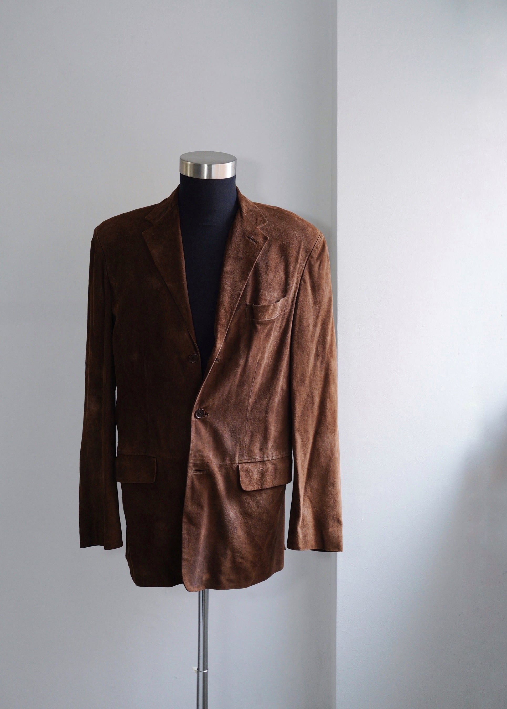 90's HELMUT LANG suede leather 3 button tailored jacket | CETTEN