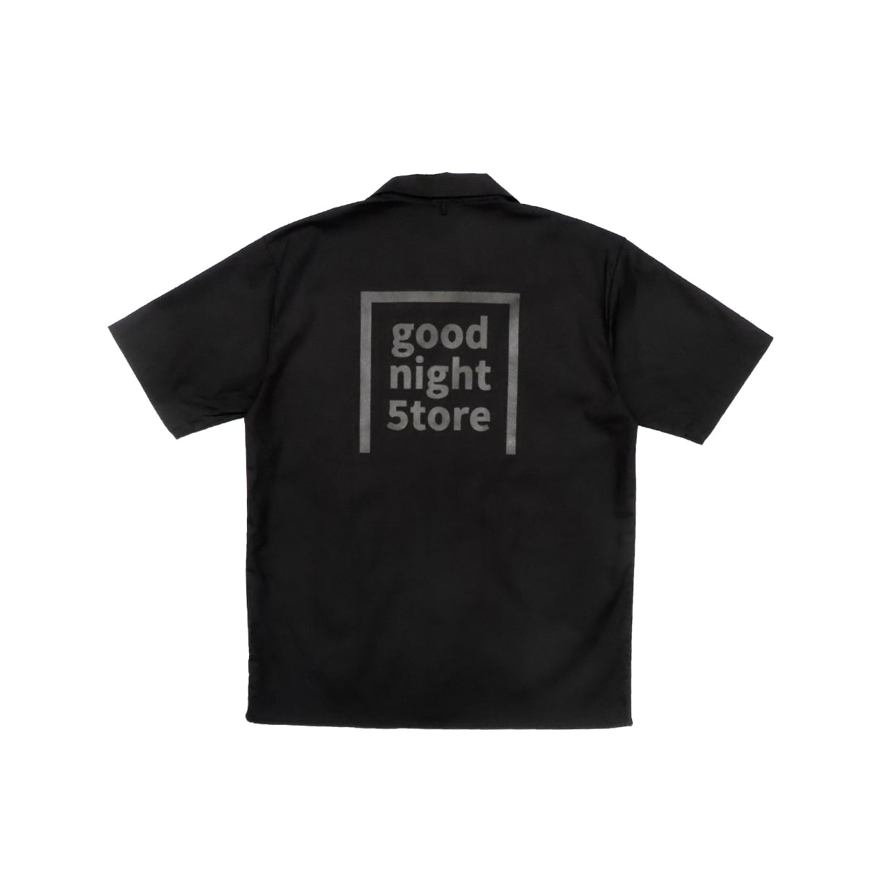 GN425 back logo short sleeve shirt black | goodnight5tore