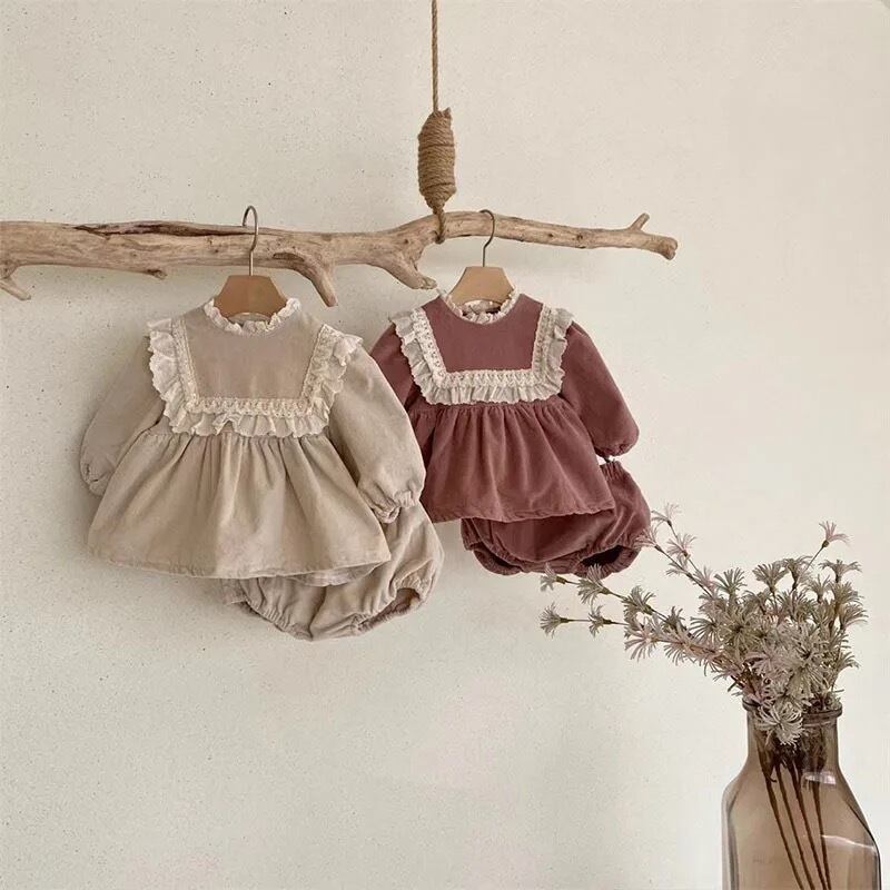 corduroy lace doll set