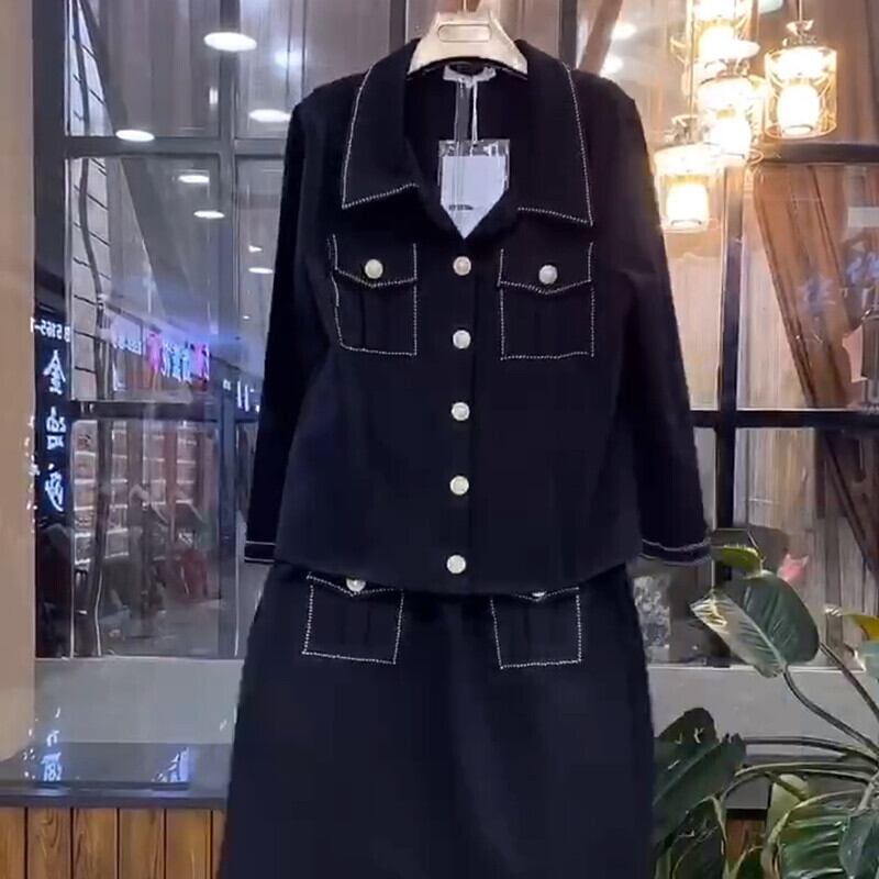 大きいサイズの女性の秋の服、洋服、ゆったりとしたレジャースポーツスーツ、太った姉妹、薄いスカート、ツーピースのスーツ ミックスインファッション67666939699