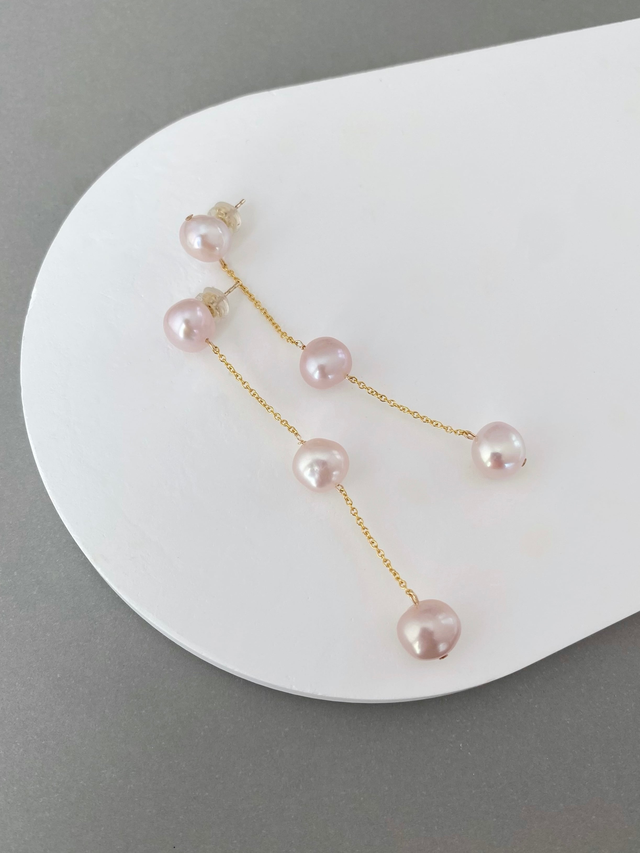 3 natural color pearl earrings