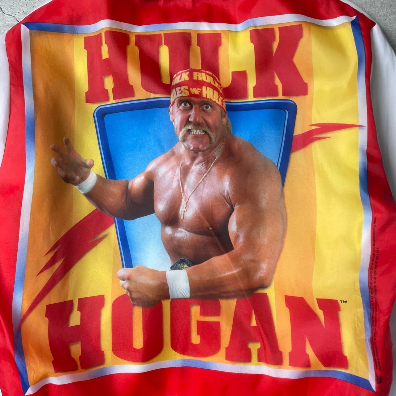 90年代 USA製 WWF HULK HOGAN サテンスタジャン メンズL相当 古着 90s 