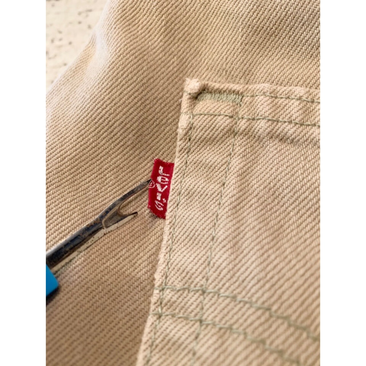 00s Levi’s 501 BEIGE COLOR DENIM PANTS MADE IN USA  Size W32L34