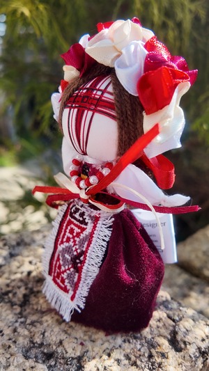 UA.Designer手作りモタンカ 14cm（ウクライナの御守り）スタンド付き