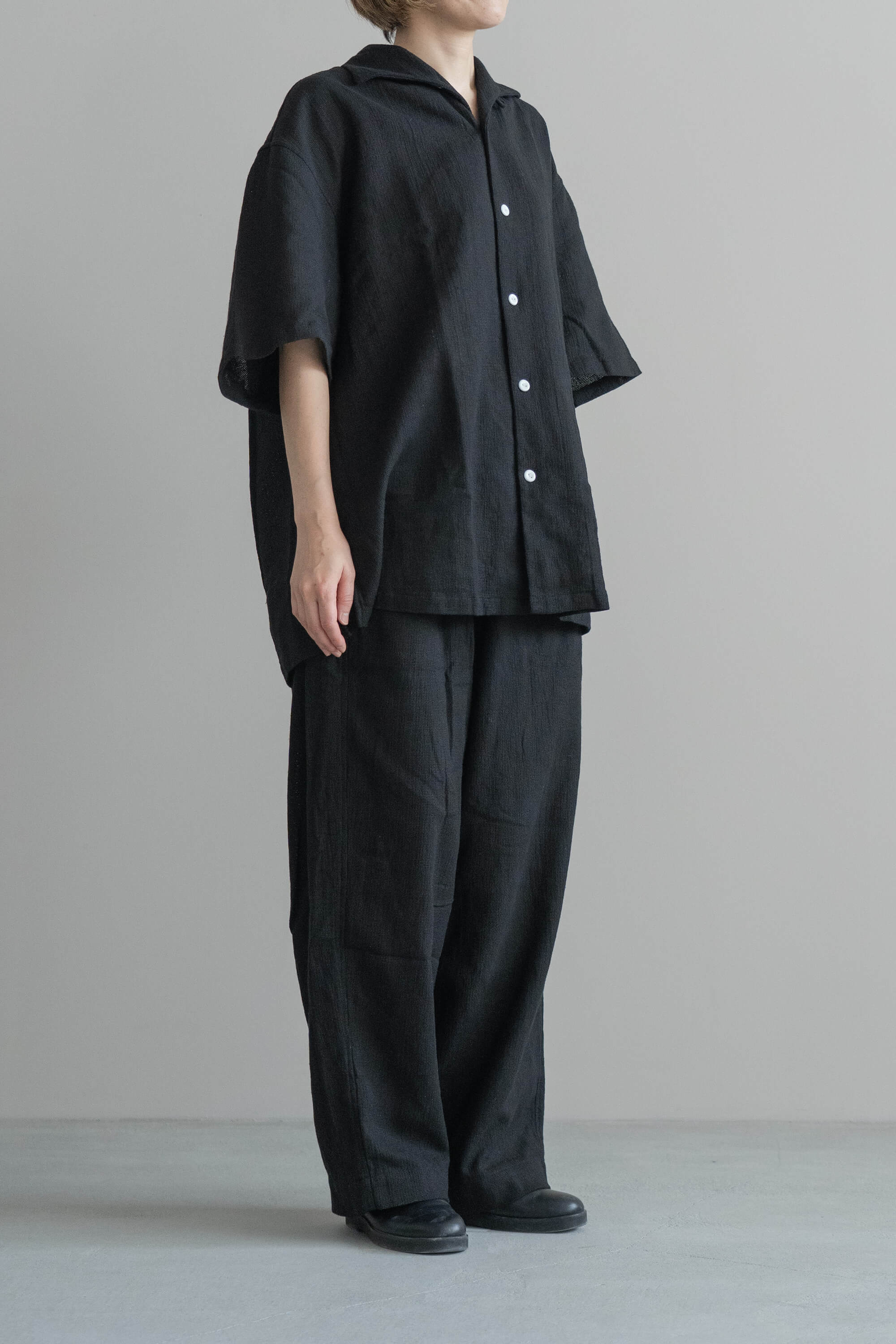 SOWBOW (蒼氓) - EZ PANTS (WIDE) PANAMA BLACK | ROUND ROBIN CLOSET