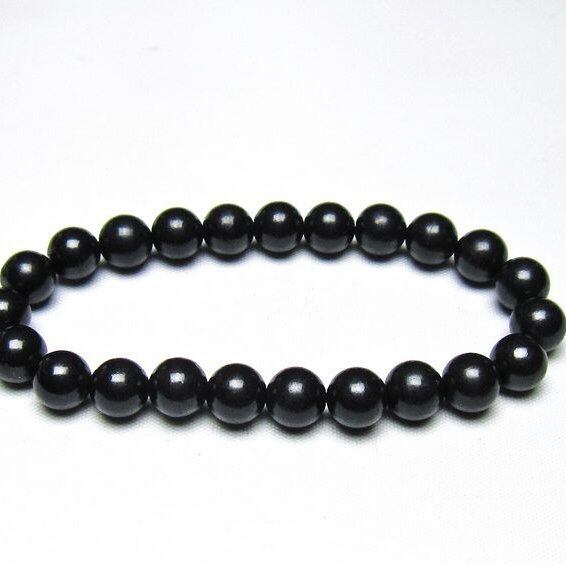シュンガイト ブレスレット 8mm 一点物 メール便可 111-49689