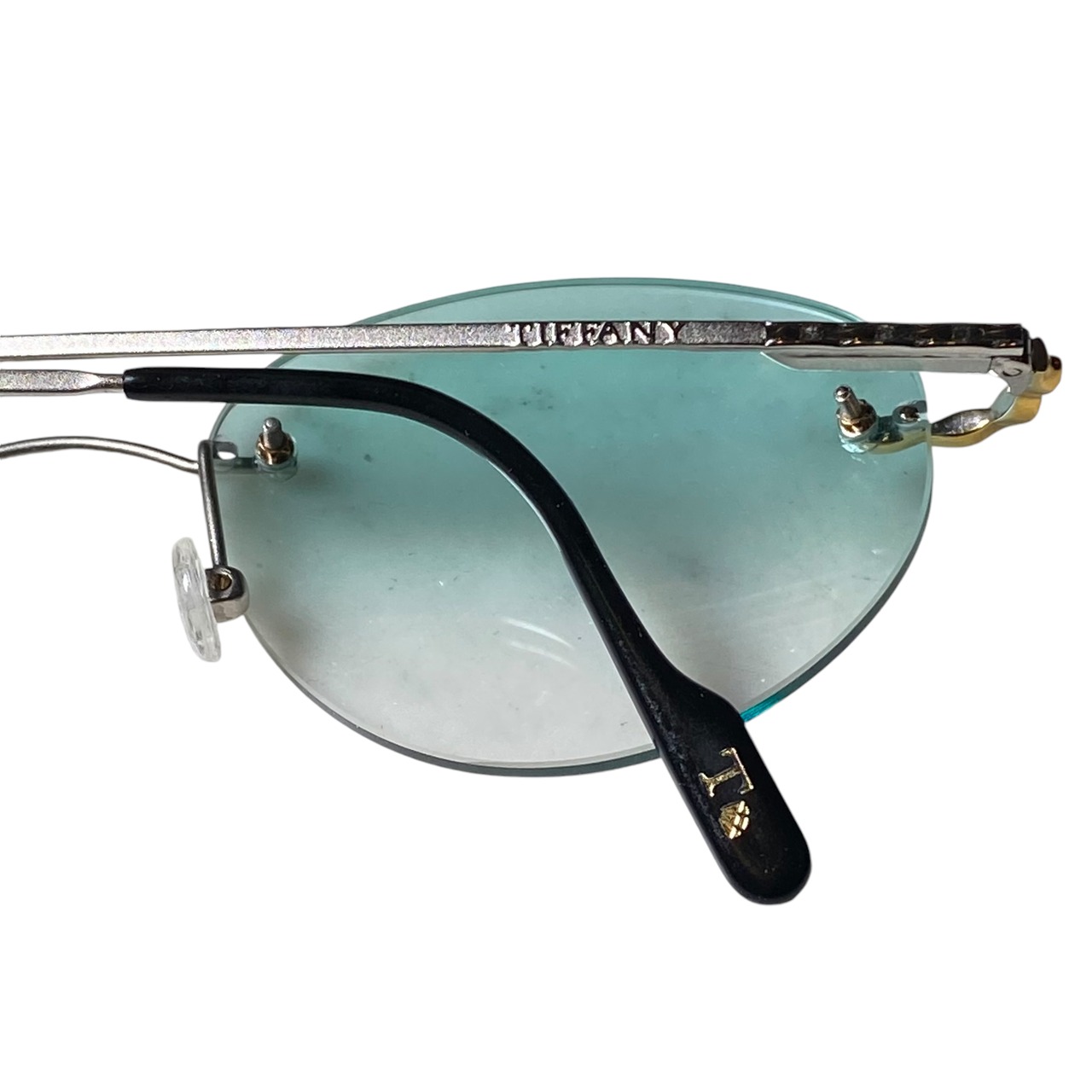 vintage TIFFANY LUNETTES platinum plated deadstock glasses “T660” (BLUE)