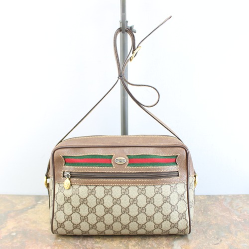◎.OLD GUCCI GG PATTERNED SHERRY LINE SHOULDER BAG MADE IN ITALY/オールドグッチGG柄シェリーラインショルダーバッグ 2000000048154