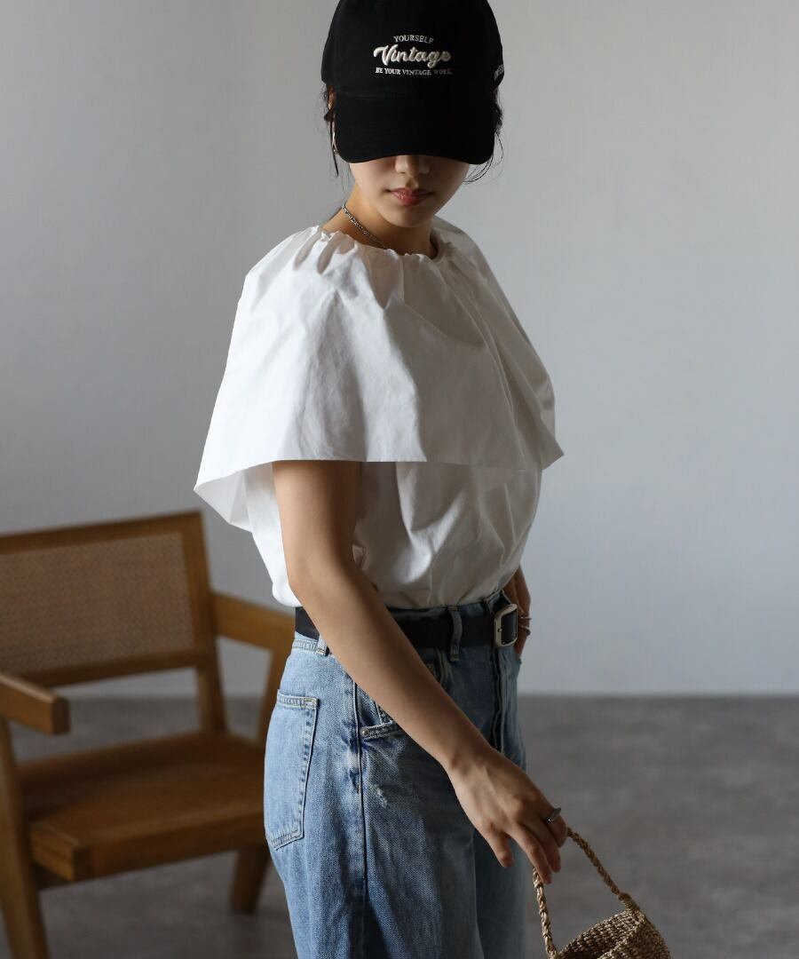 ケープスリーブブラウス