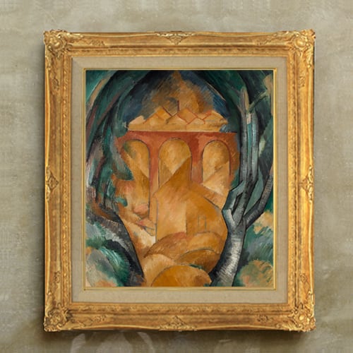 直筆仕上げ油絵 【ジョルジュ・ブラック】The Viaduct at L'Estaque F10 絵画 アート インテリア 抽象画