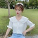 ✞ サマー♥カワイイ♥シフォンシャツブラウス大人女子☆ レース スウィート 夏物 ✞ゴスロリ SM ミリ 甘ロリ クラロリ 和ロリ エレガント 黒ロリ 姫ロリ 華ロリ BB-BB8309691
