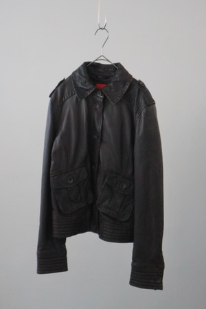 Euro dark-brown leather flight jacket