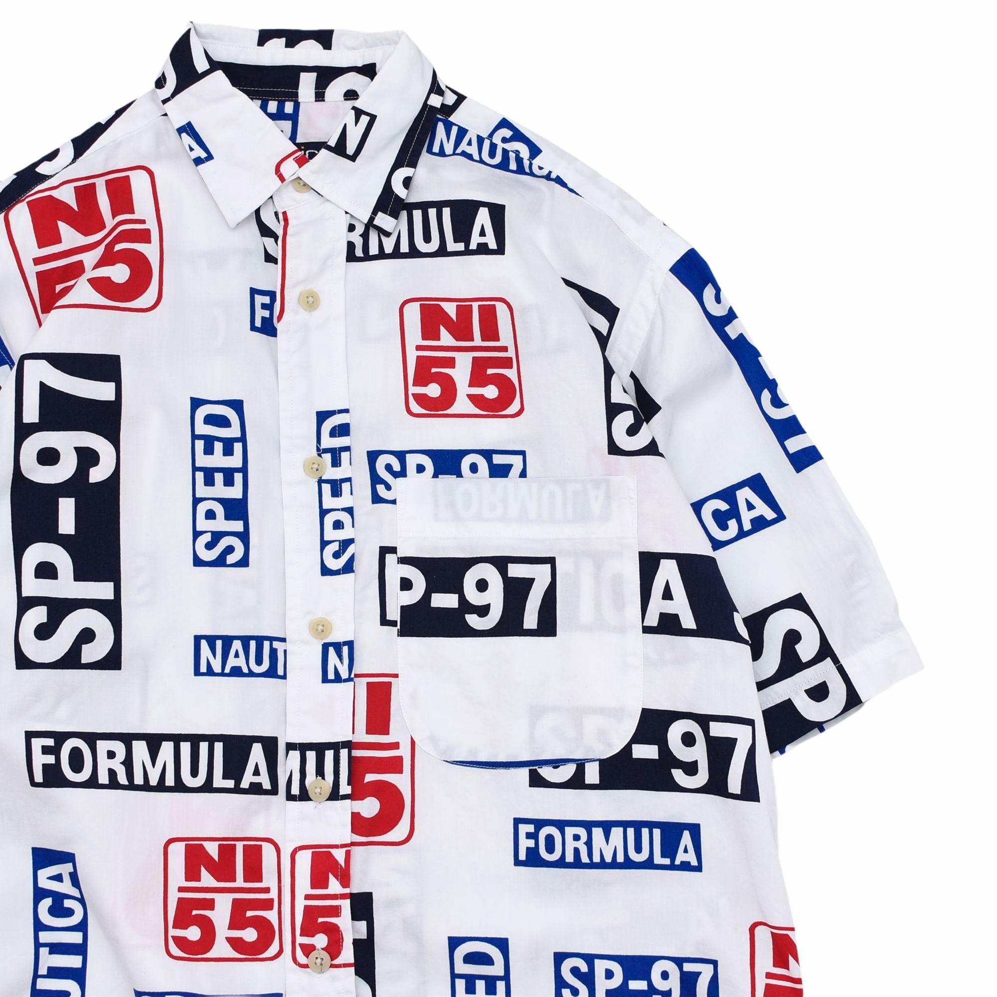 90's nautica full pattarn design shirt | 古着屋 grin days memory