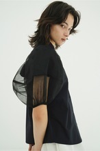 CLANE TULLE LAYERED  SLEEVE SHIRTS 3色展開