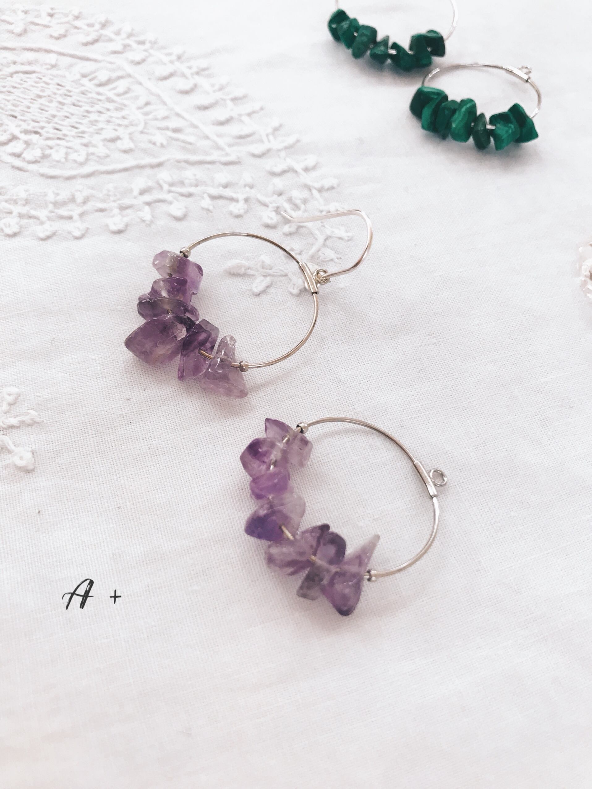 14KGF】◇四角2連ピアス／イヤリング | ハンドメイドアクセサリー