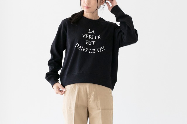 ミニ裏毛 - クルーネックプリントスウェット LA VERITE DANS LE VIN