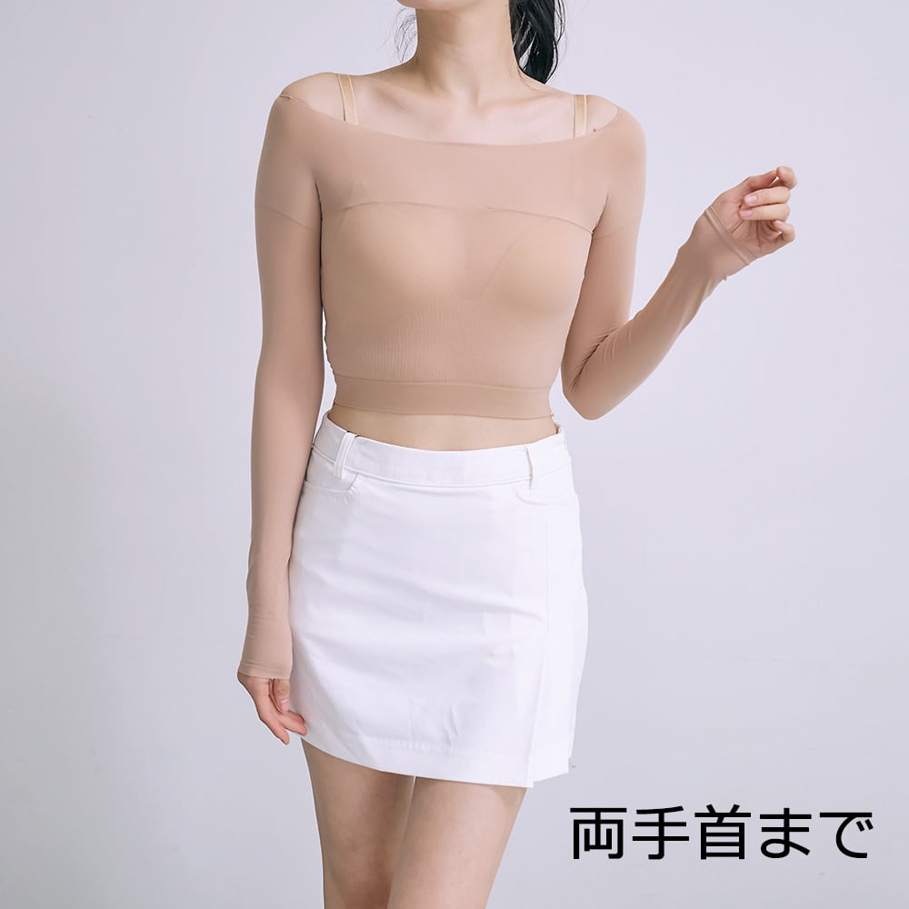 両手の甲までタイプ新登場！素肌フィットUVカットクロップド ゴルフ