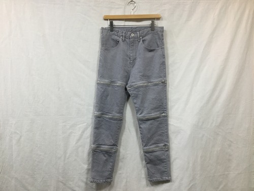 WHOWHAT"ZIP CHAGE DENIM LIGHT GRAY"