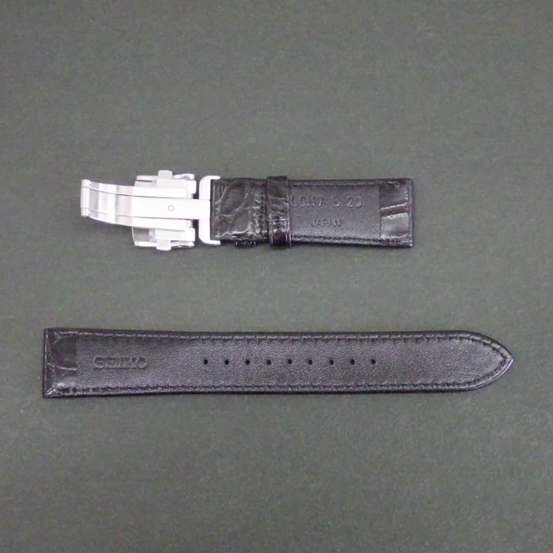 SEIKO セイコー 時計ベルト 20mm ワニ革 クロコダイルバンド L0H7011J9