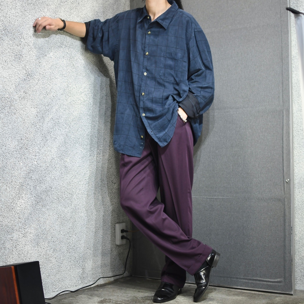 rayon blend purple 2tuck color slacks